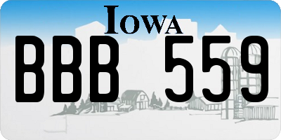 IA license plate BBB559
