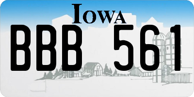 IA license plate BBB561