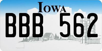 IA license plate BBB562