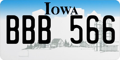 IA license plate BBB566