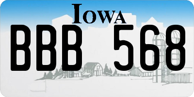 IA license plate BBB568