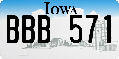 IA license plate BBB571