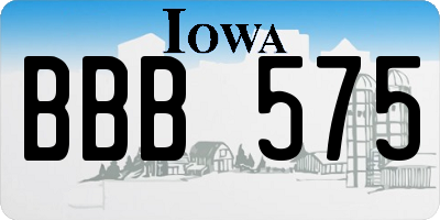 IA license plate BBB575