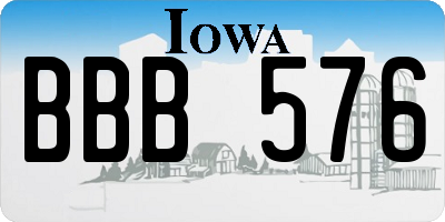 IA license plate BBB576