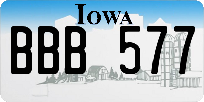 IA license plate BBB577