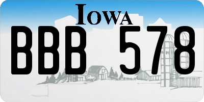 IA license plate BBB578