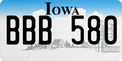 IA license plate BBB580