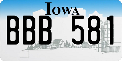 IA license plate BBB581