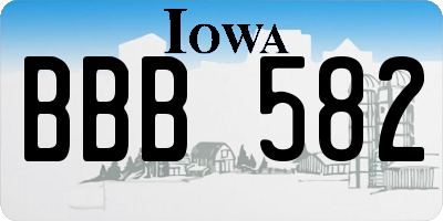 IA license plate BBB582