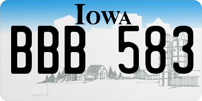 IA license plate BBB583