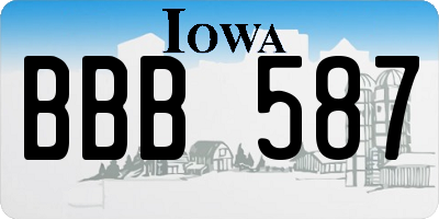 IA license plate BBB587