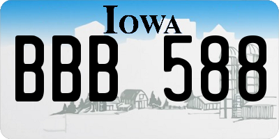 IA license plate BBB588