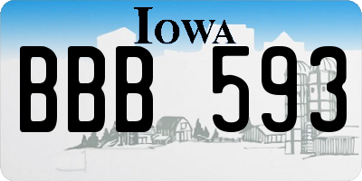 IA license plate BBB593