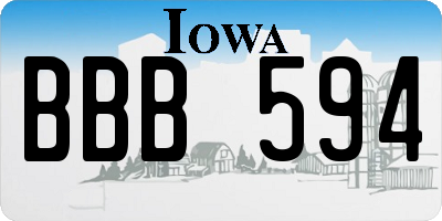 IA license plate BBB594