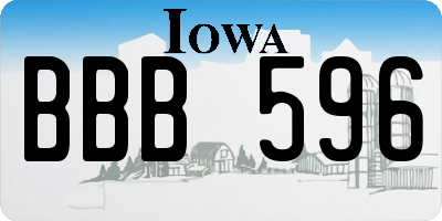 IA license plate BBB596