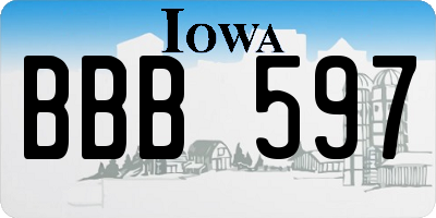 IA license plate BBB597