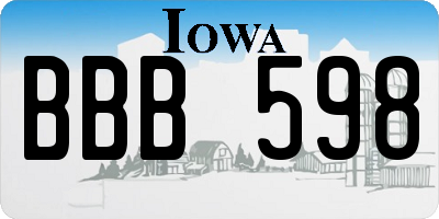 IA license plate BBB598