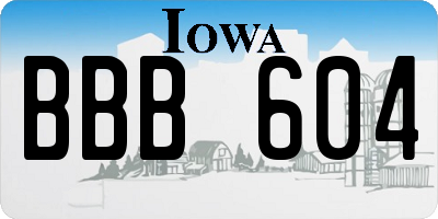 IA license plate BBB604