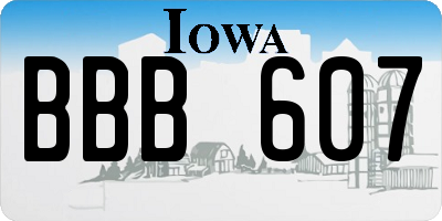 IA license plate BBB607