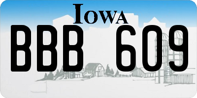IA license plate BBB609
