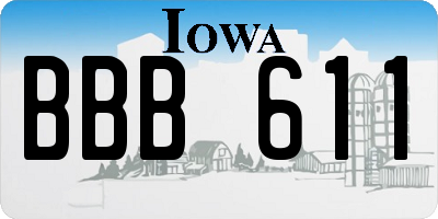 IA license plate BBB611