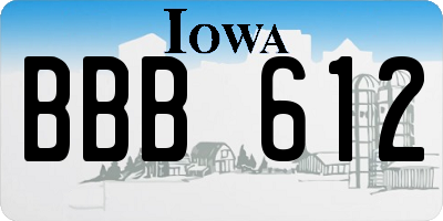 IA license plate BBB612