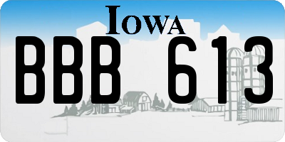 IA license plate BBB613
