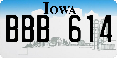 IA license plate BBB614