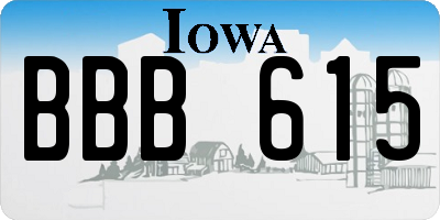 IA license plate BBB615