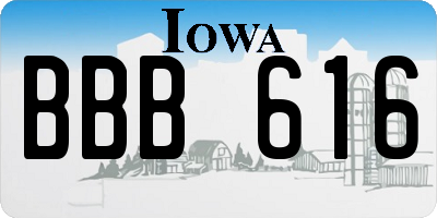 IA license plate BBB616
