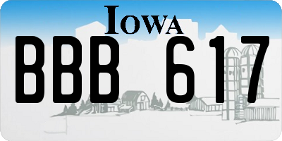IA license plate BBB617