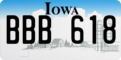 IA license plate BBB618