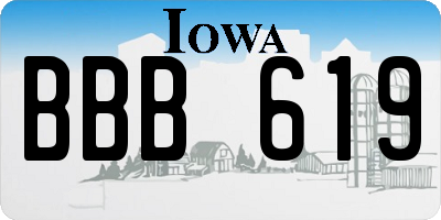 IA license plate BBB619