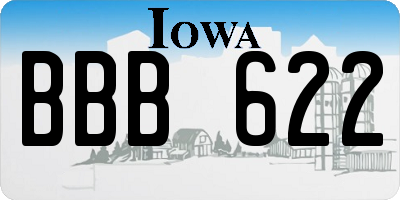 IA license plate BBB622