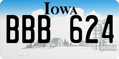 IA license plate BBB624