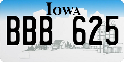 IA license plate BBB625