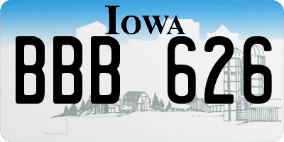 IA license plate BBB626