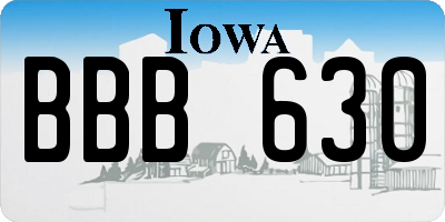 IA license plate BBB630