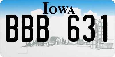 IA license plate BBB631