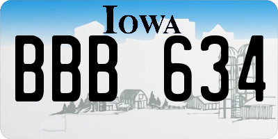 IA license plate BBB634