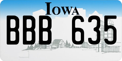 IA license plate BBB635