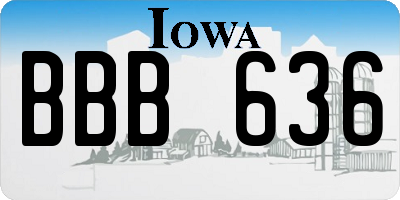 IA license plate BBB636