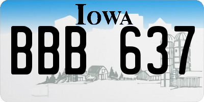 IA license plate BBB637