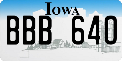 IA license plate BBB640