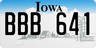 IA license plate BBB641