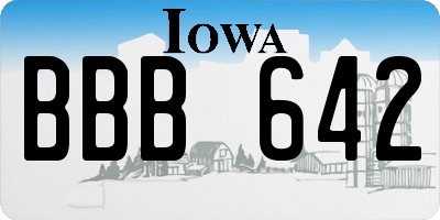 IA license plate BBB642