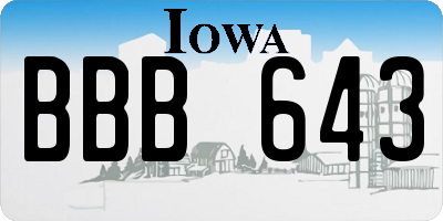 IA license plate BBB643