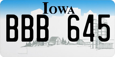 IA license plate BBB645