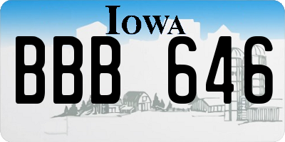 IA license plate BBB646