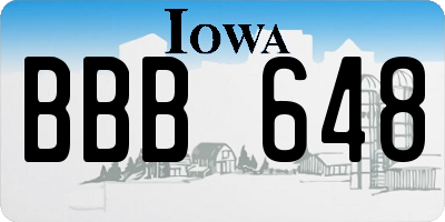 IA license plate BBB648